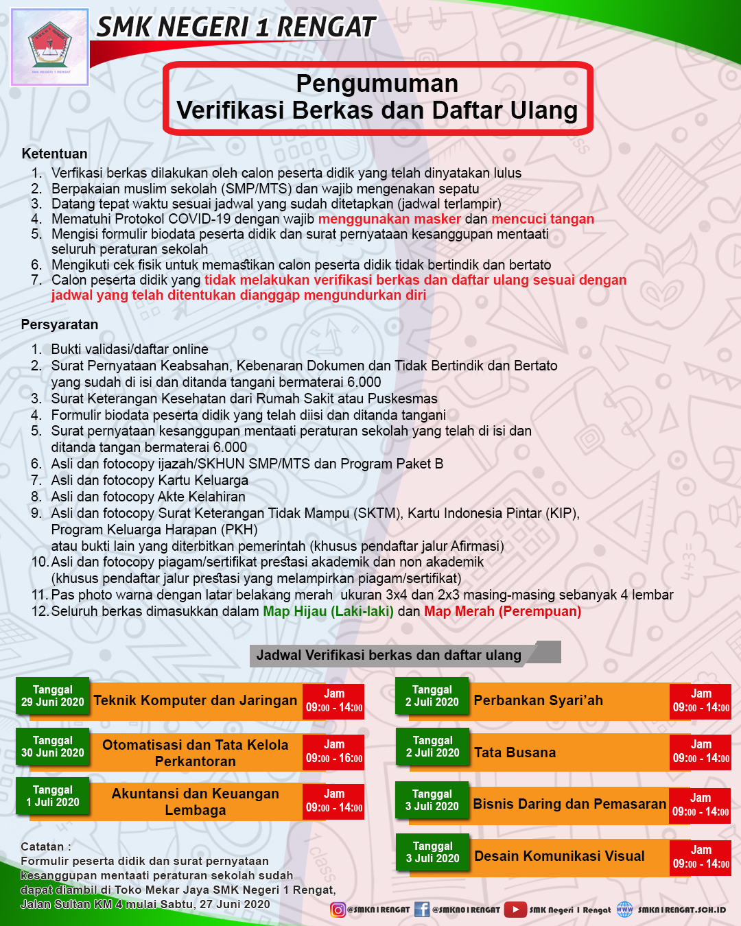 Syarat Dan Ketentuan Saat Melakukan Verifikasi Berkas Dan Daftar Ulang 